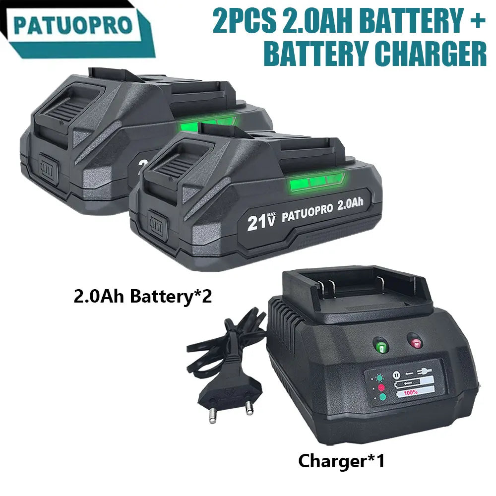 PATUOPRO 18-21V 2.0-6.0Ah Rechargeable Lithium Battery For Makita 18V Cordless Wrench Saw Drill Angle Grinder Blower Screwdriver