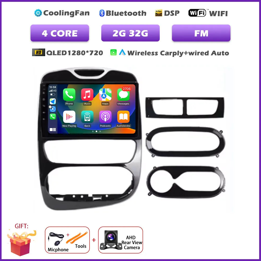 For Renault Clio 4 2012-2016 Carplay Car Radio Multimedia Video Player Android 16 Auto WIFI GPS Navigation DSP stereo BT tools