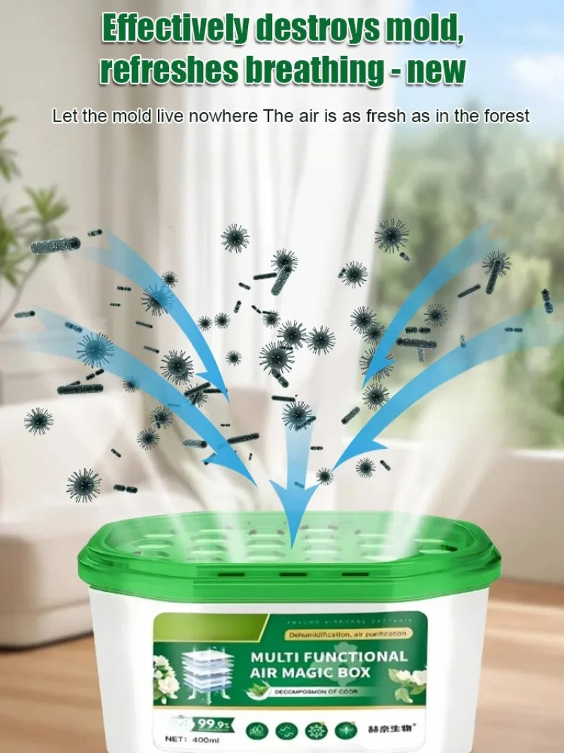Powerful Moisture Absorber Box Dehumidifier Anti-Mold Odor Removal for Closet Bathroom Kitchen Automatic Dust Removal Air Freshe