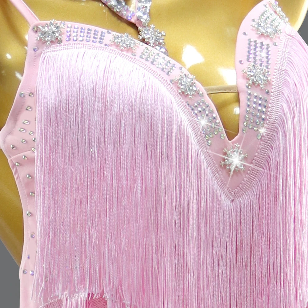 Elegant Latin dance practice dress with skirt