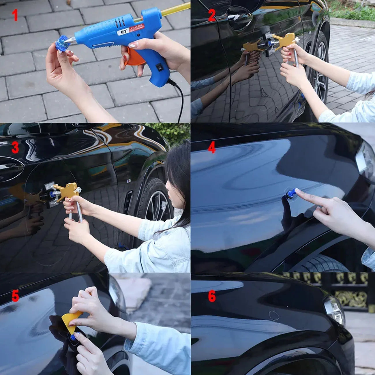 Paintless Dent Repair Kit – 43 & 84-Piece PDR Tool Set with Slide Hammer, T-Bar Puller & Glue Gun | Fix Car Dents, Hail Damage & Door Dings at Home
