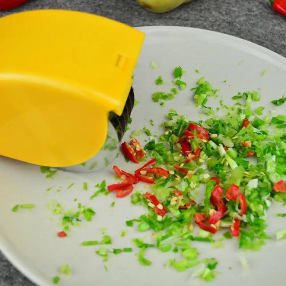 Herb Roller Mincer with 6 Blades - Green or Yellow Scallion Cutter - photo 3