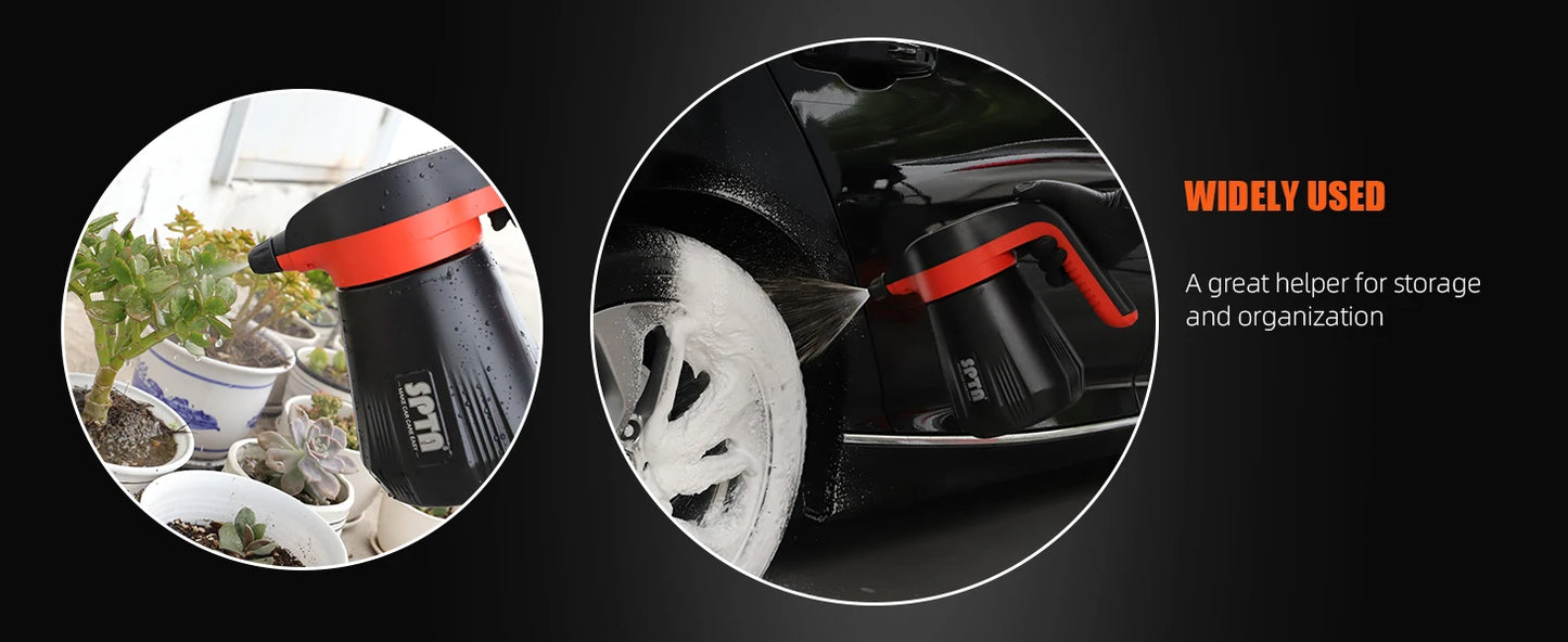 SPTA Cordless Battery Powered Foam Sprayer, 2.25L Electric Car Foam Sprayer,  Pump Foam Sprayer for Car Cleaning