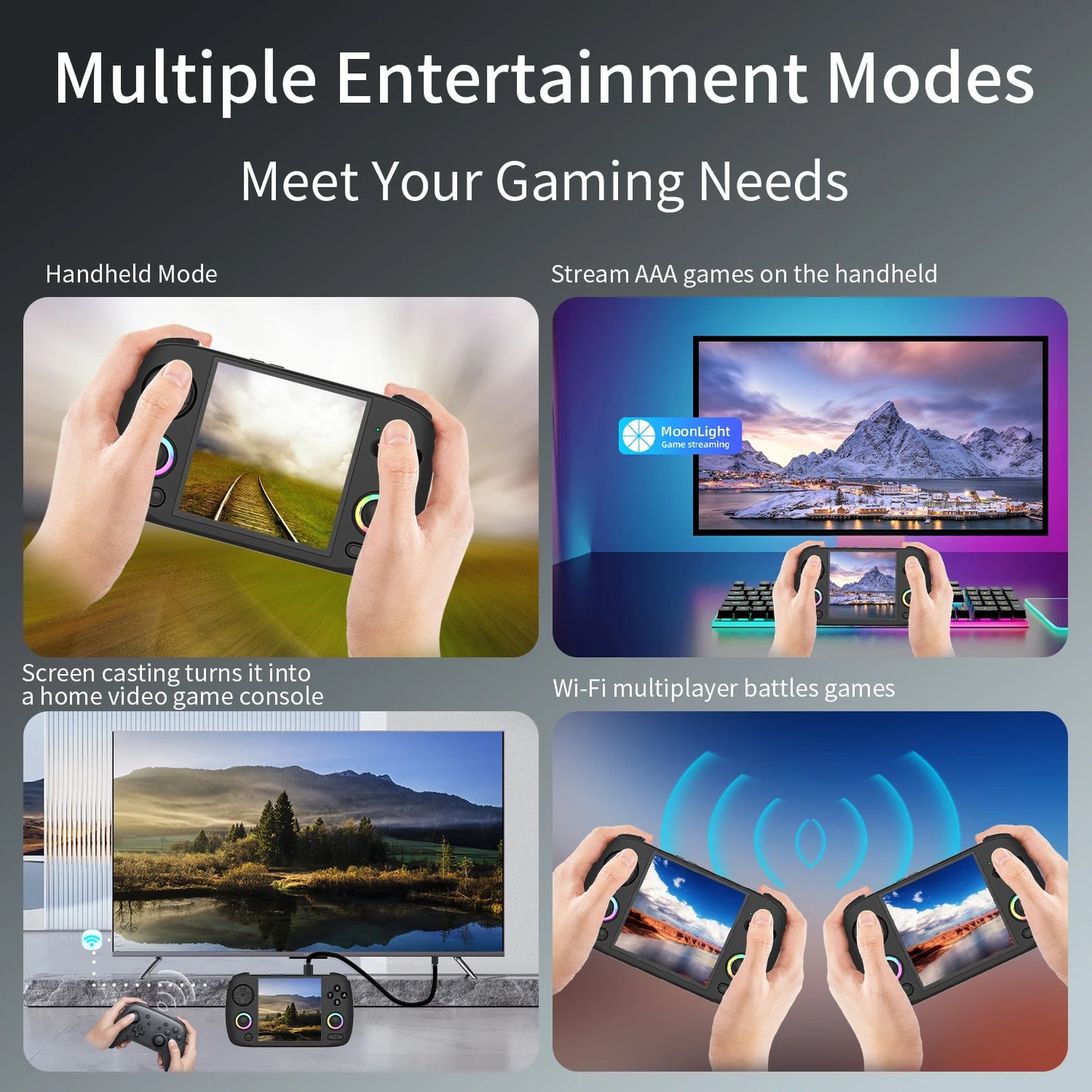 Anbernic RG CubeXX Retro Handheld Game Console 3.95 Inch IPS Screen 64 Bit Linux System With RGB Joystick Lighting HDMI-Support