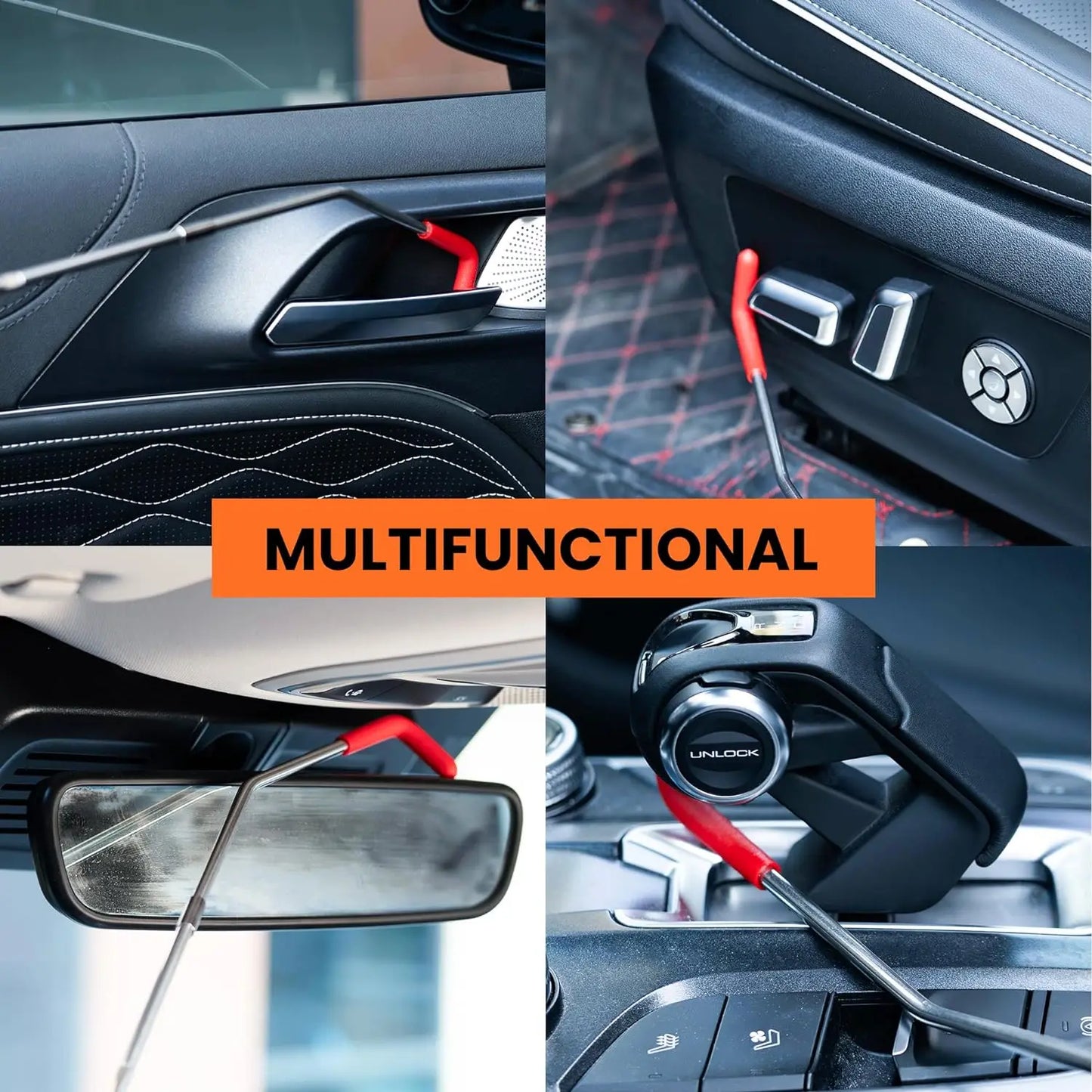 20PCS Car Door Tool Kit Inflatable Air Pump Auto Window Door Open Fixing Gripper Tools Long Reach Kits with Carrying Bag
