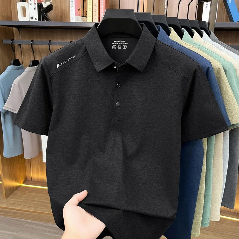 Men's Modern Polo Shirt - Slim Fit, Short Sleeve Business Casual