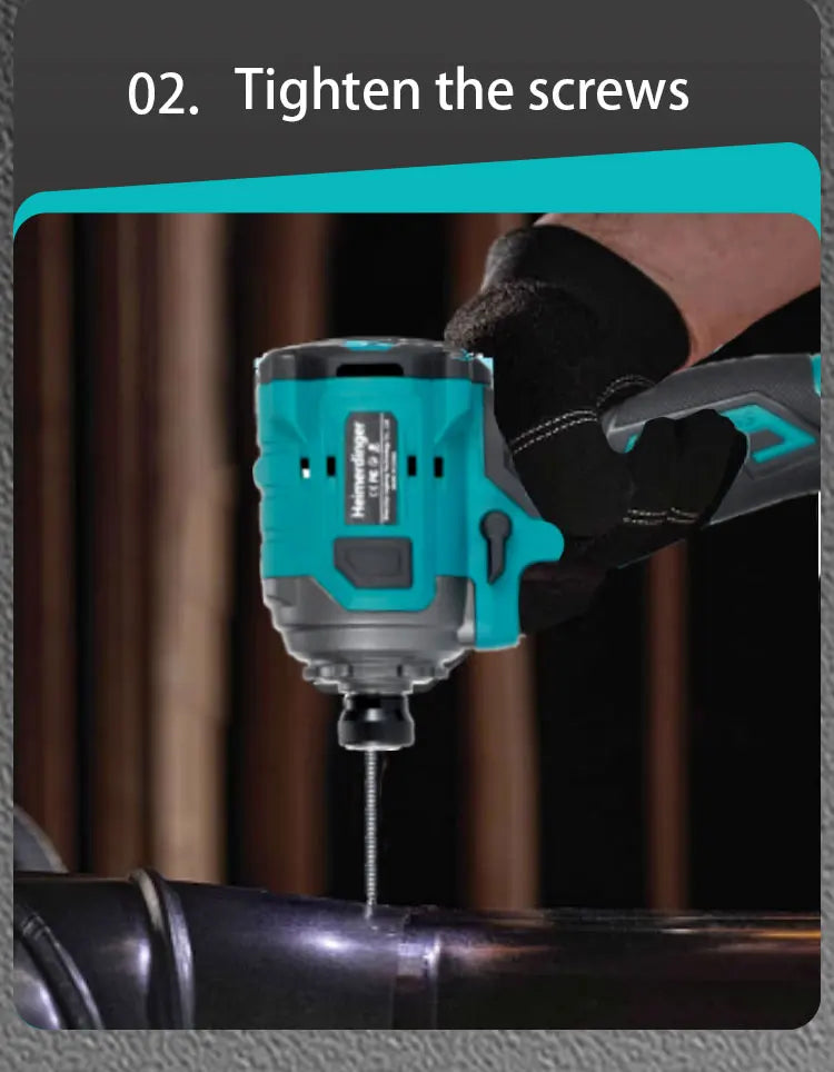 18V 1/4" Electric Rechargeable battery powered brushless cordless impact driver drill screwdriver