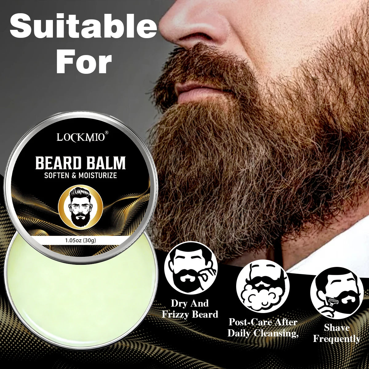 LOCKMIO Beard Growth Oil & Balm Set — Moisturizing Beard Care