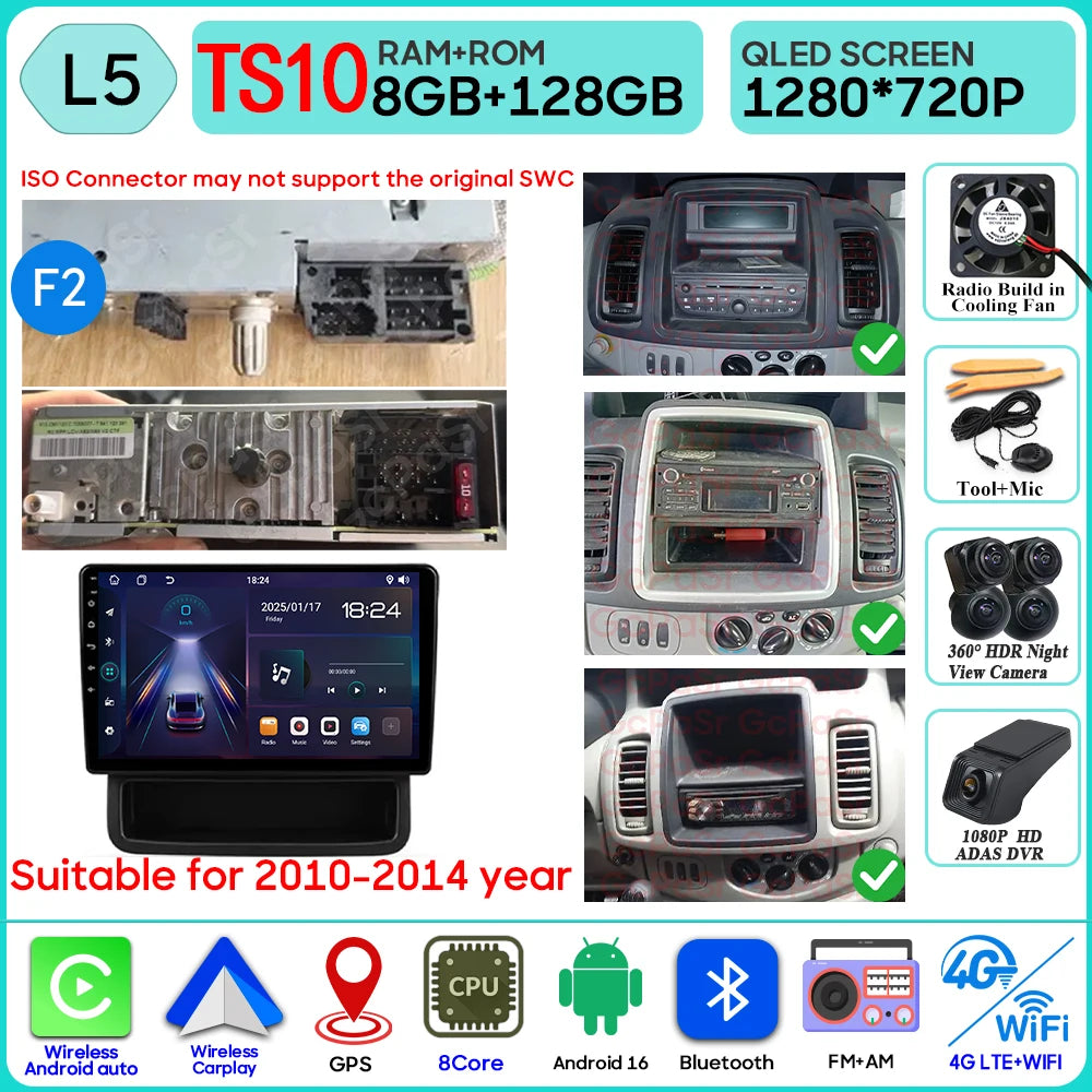 Car Stereo with Apple CarPlay & Android Auto, Compatible with Renault Trafic 2, Opel Vivaro A & Nissan Primastar