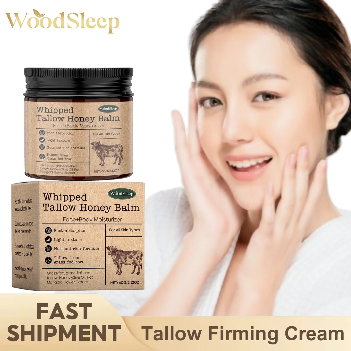 Whipped Beef Tallow Face & Body Cream - Nourishing Firming Moisturizer