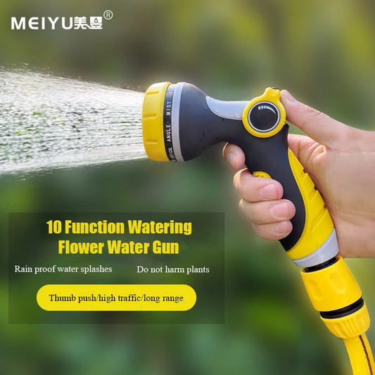 10-Mode High-Pressure Garden Water Gun — Adjustable Hose Sprayer Nozzle