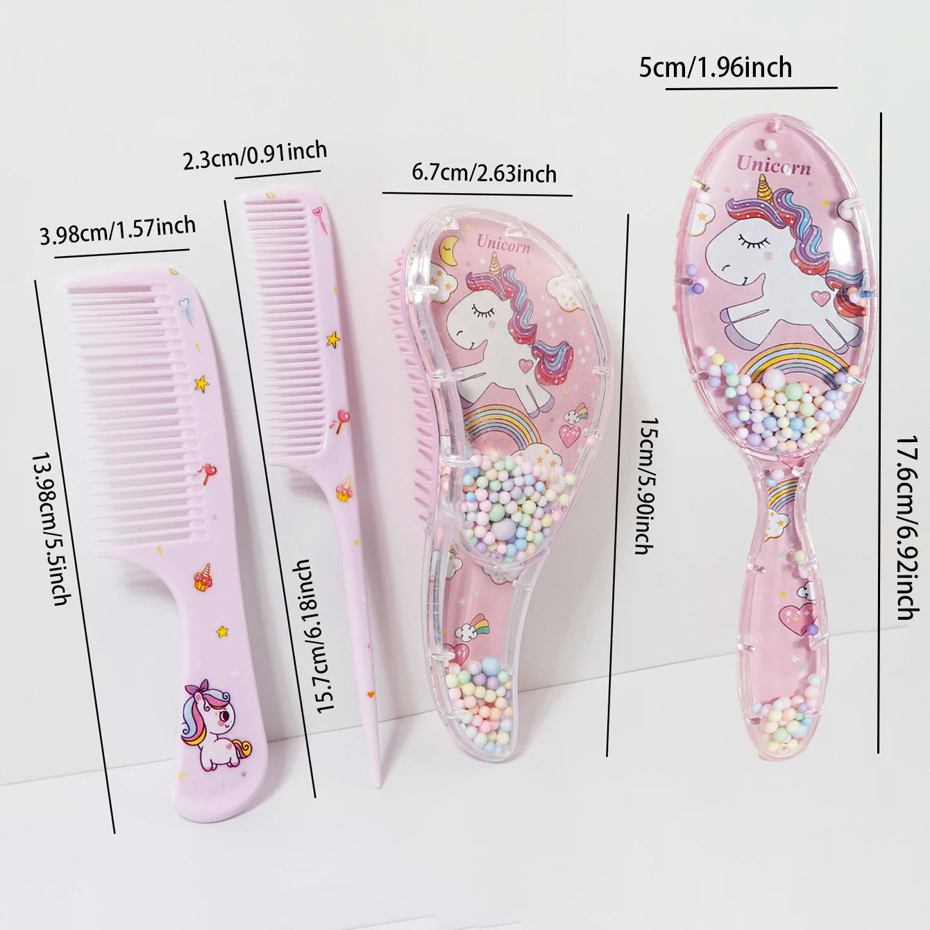 3pcs cartoon comb set, wet and dry dual-use, hair styling, suitable for any hair texture, gift set, special for real hair wigs