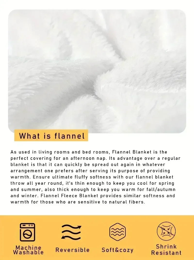 Fish Pattern Flannel Throw Blanket