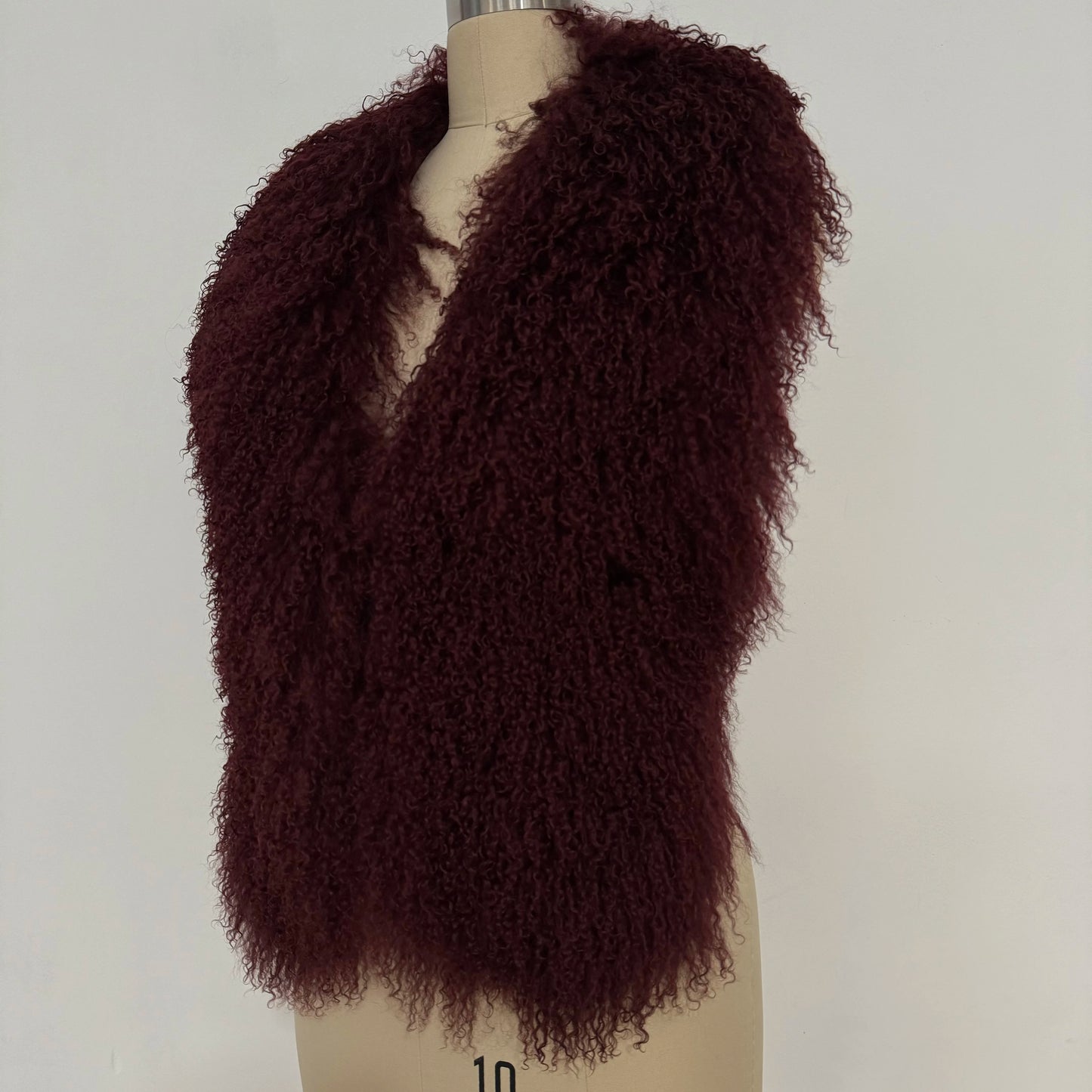 Fluffy Luxury  Real Mongolian Fur Halter Vests Women Solid Deep V-Neck Backless Bandage Sleeveless Jackets Top Outerwear Coat