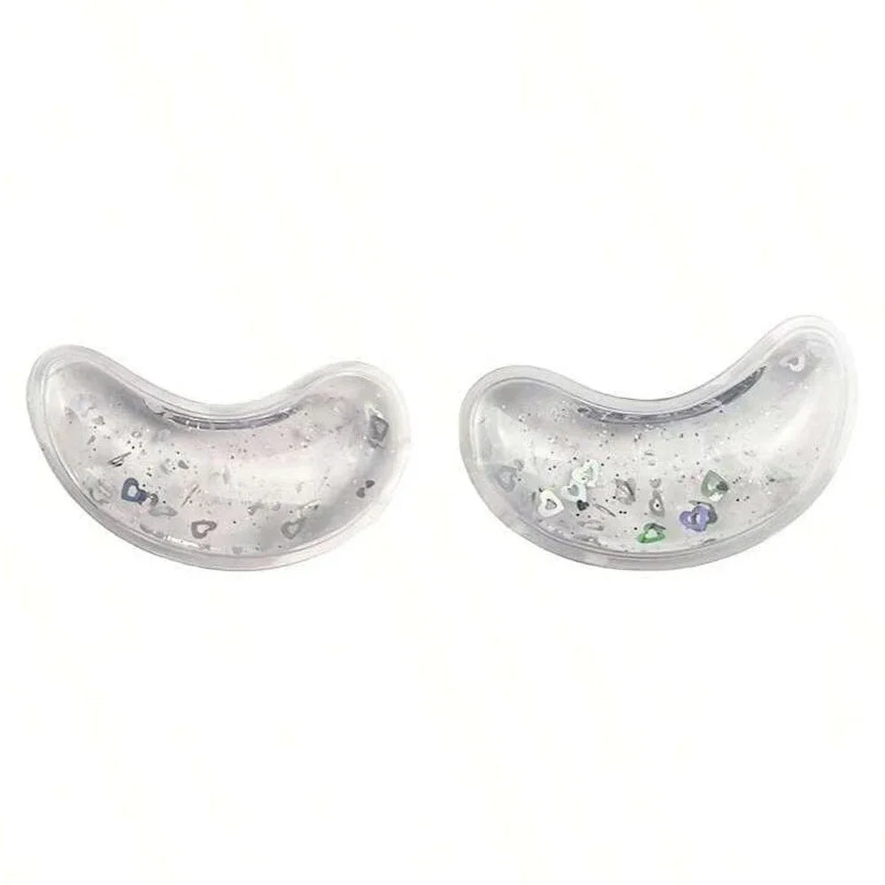 1 Pair Reusable Gel Eye Mask Ice Feel Sequin Gel Eye Patches for Women SPA Eye Mask Cooling Sleep Mask & Soothing Compress