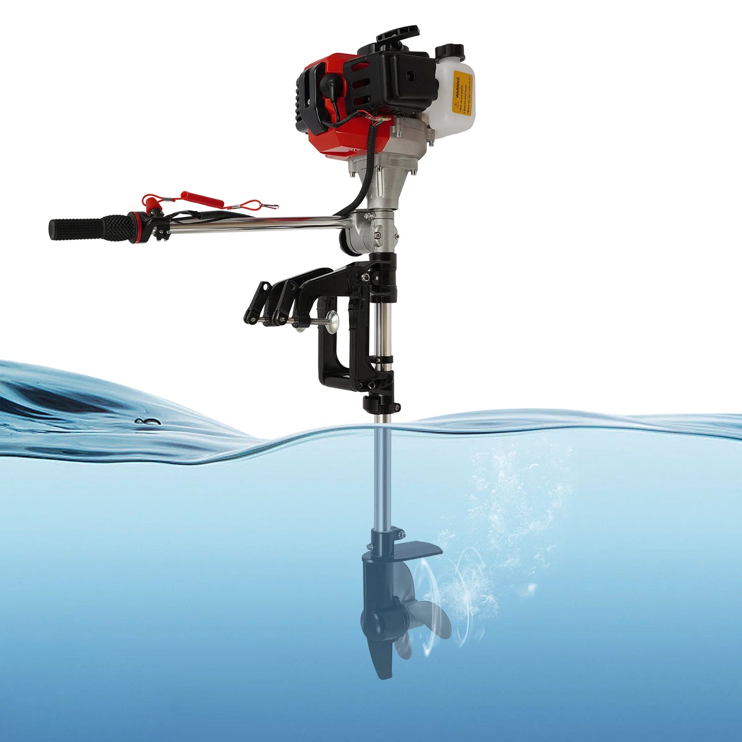 2.3 HP 2 Stroke Outboard Motor 52cc, Shunyu Forced Air Cooling 1-Cylinder All-in-One 25:1 Oil Ratio 1L Tank