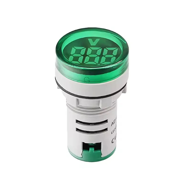 Mini LED Digital Display Voltmeter Alternating Current 60V-500V Digital Display Indicator Aperture 22mm Signal Lamp