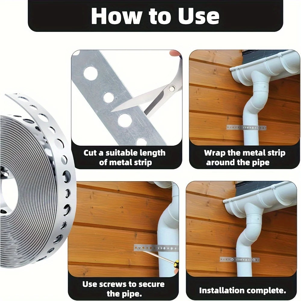 Pre-Punched Metal Fixing Band Roll for Pipe and Duct Support - view 6