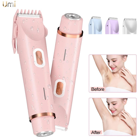 Women's Electric Shaver with Detachable Head - Rechargeable Bikini & Leg Trimmer