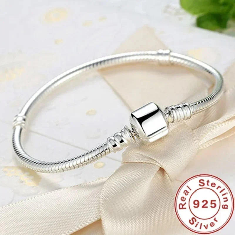 925 Sterling Silver Snake Chain DIY Charm Bracelet for Women – Gold Plated | GDTC Certified Gift Jewelry (16-23cm)