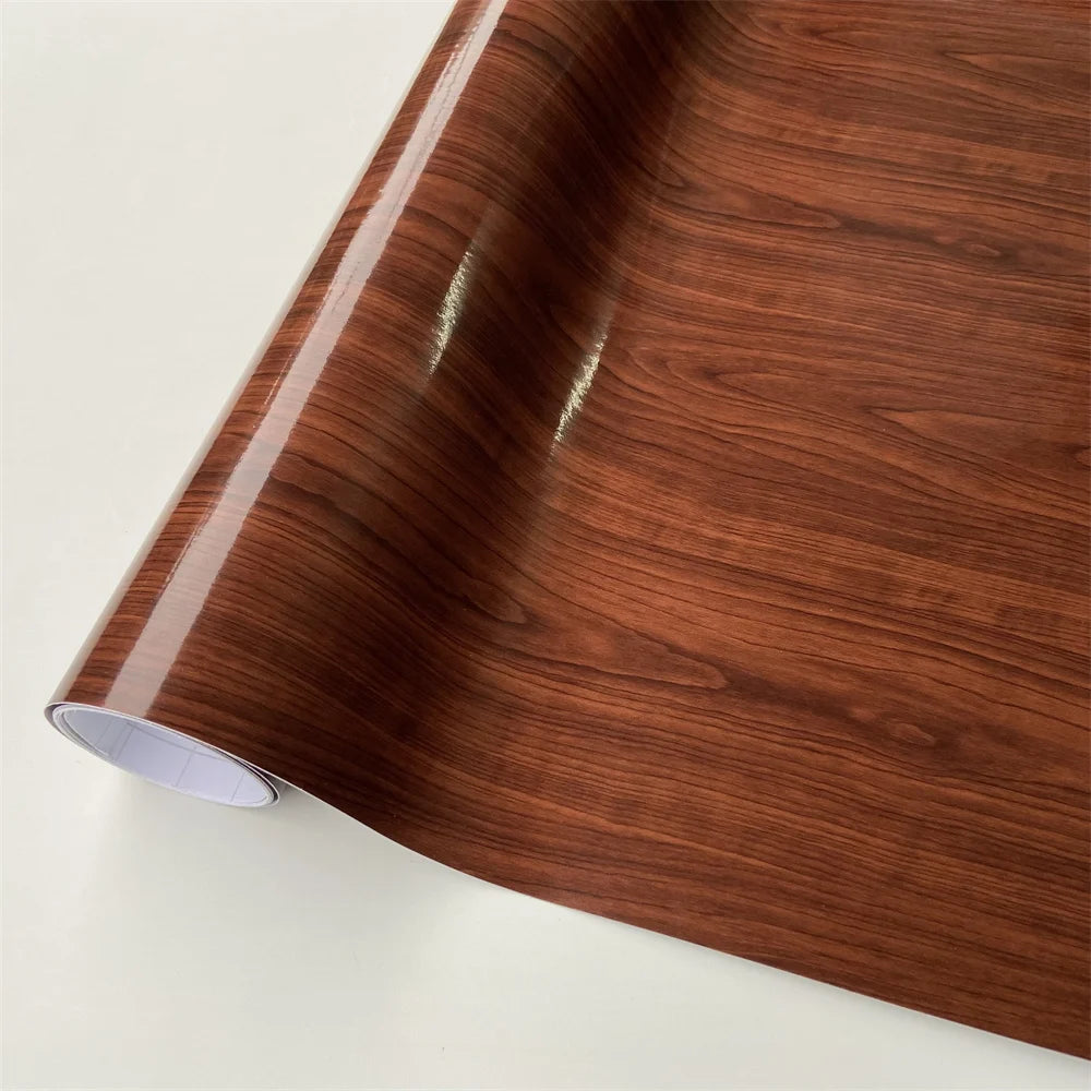 Wood Vinyl Wrap Film Car Sticker Interior Furniture Bubble Free Self Adhesive Wooden Textured Grain Decorative Film Cabinet