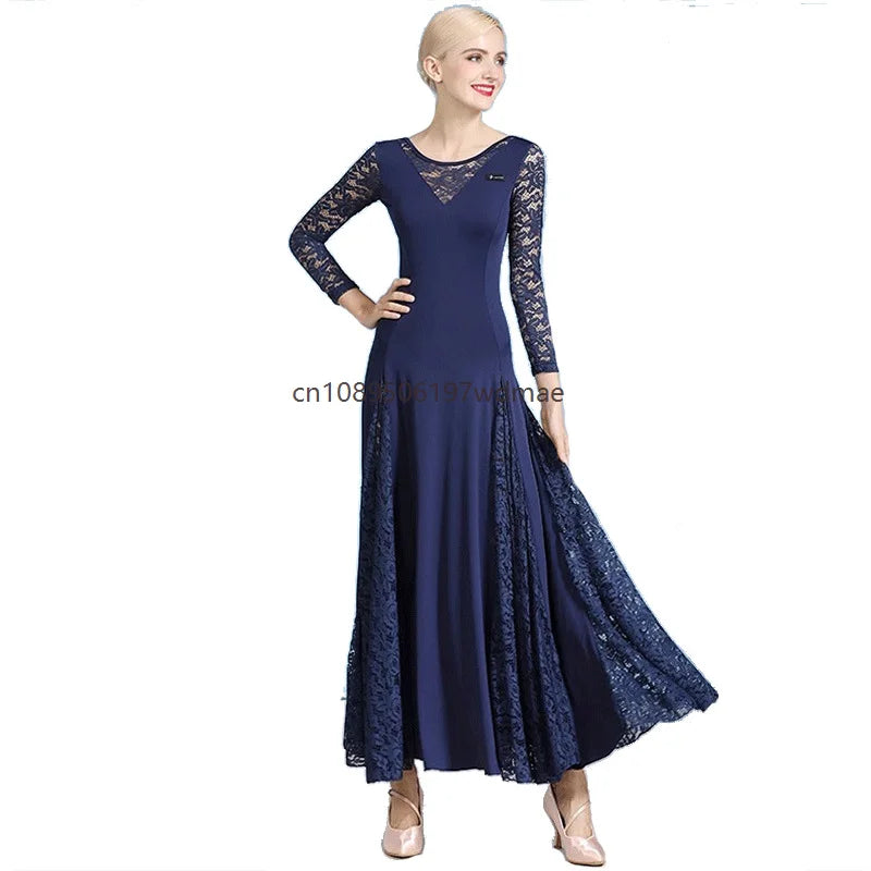 Women's long-sleeve standard ballroom dress