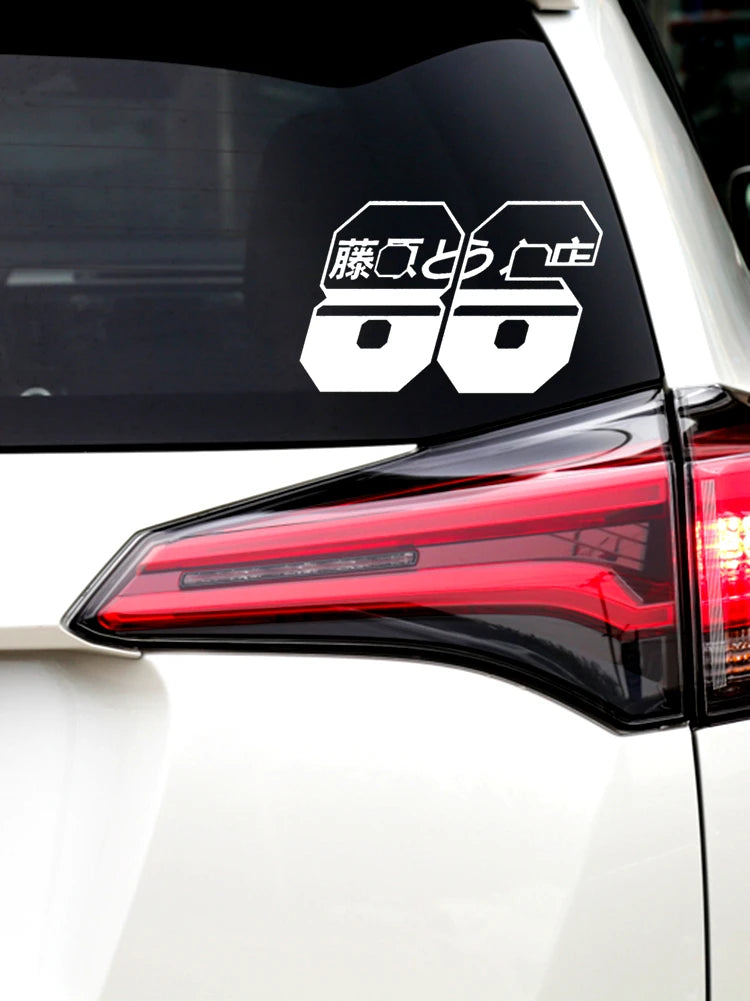 Car Stickers AE86 Initial D Racing Drift Reflective Decals For Toyota Corolla Cross Windshield Fuel Tank Cap Bumper Trunk