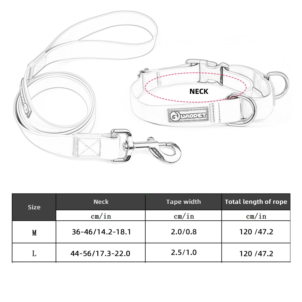Adjustable Dog Collar & Leash Set - Coated Training Lead, M/L - photo 4
