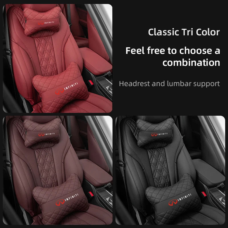 Car Seat Neck Pillow Headrest Lumbar Waist Support Cushion For Infiniti QX55 QX50 QX60 QX80 Q50 Q70L Q60 Q30 Q70 QX70 QX30 FX37