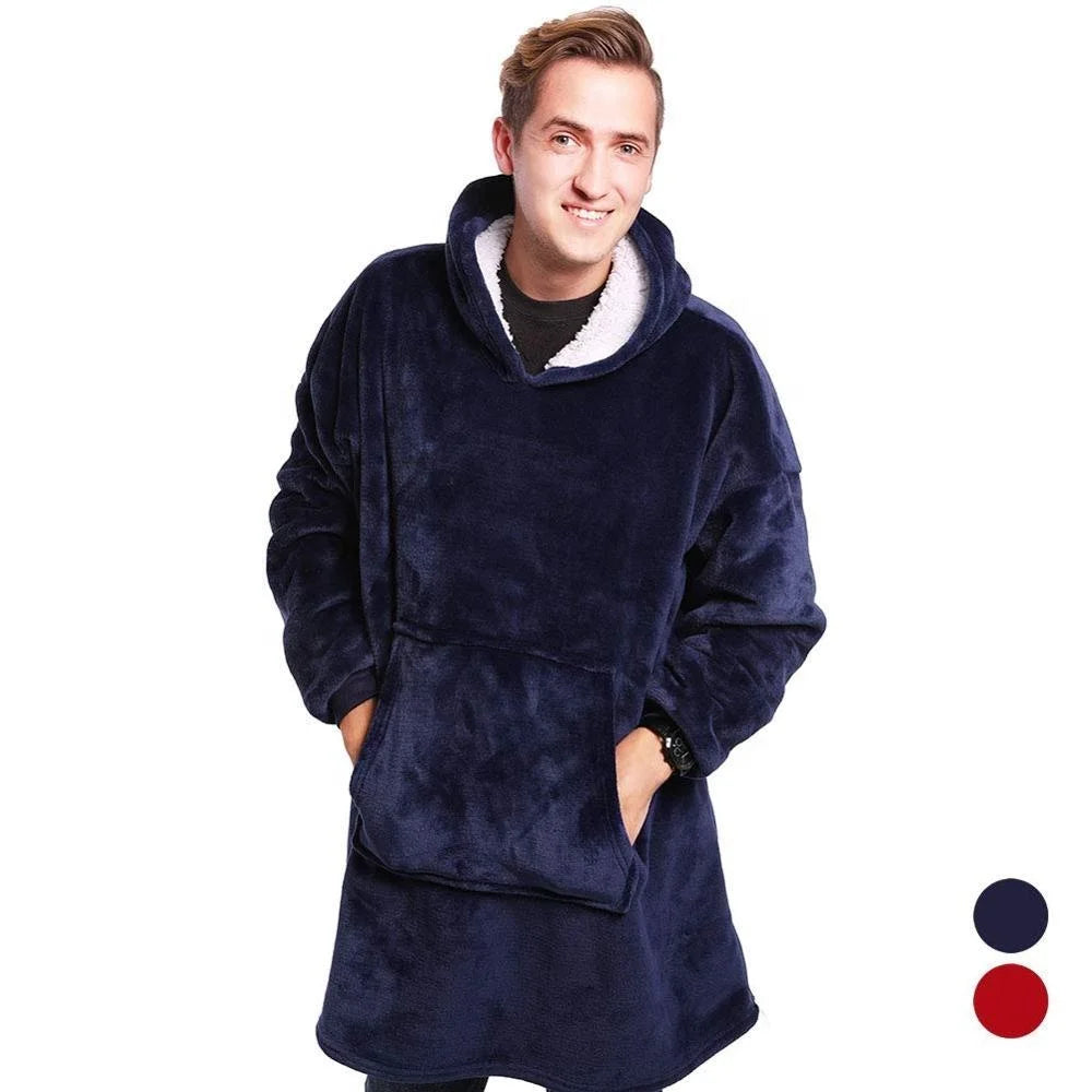 Oversized Sherpa Blanket Hoodie - Wearable Flannel Blanket - photo 13