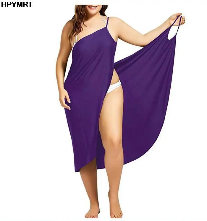 Women's Solid Color Halter Suspender Dress – Loose Sleeveless Beach Dress | S–5XL (7 Colors)