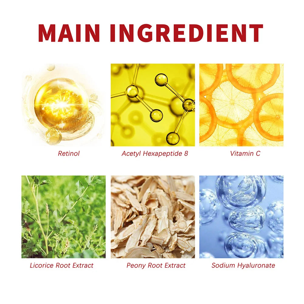 Crema reafirmante con retinol, colágeno, suaviza las arrugas, crema facial, hidratante, blanqueadora, nutritiva y aclarante.