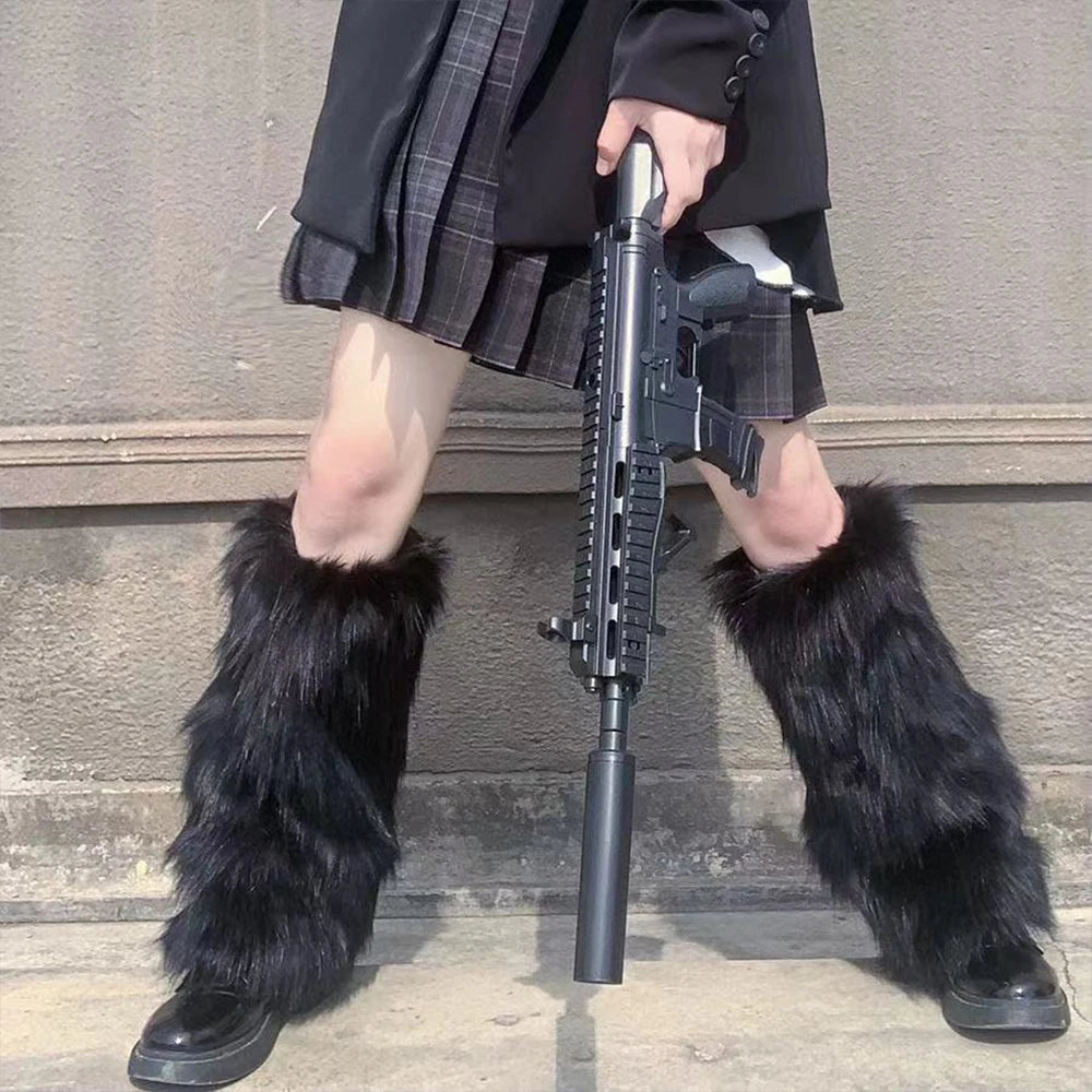 Women's Faux Fur Boot Covers, Harajuku Leg Warmers