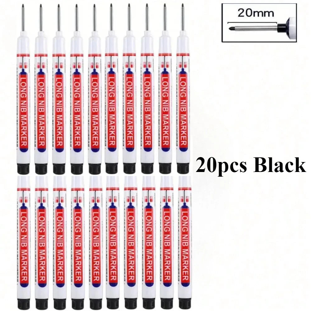 5/10/20Pcs Deep Hole Long Nib Head Markers For Metal Perforating Pen Waterproof Bathroom Woodworking Decoration Multi-Purpose