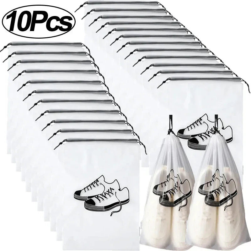 10/1Pcs Portable Shoes Storage Bag Dust-proof Drawstring Pouch Travel Packing Shoes Organizer Household Waterproof Shoes Cover