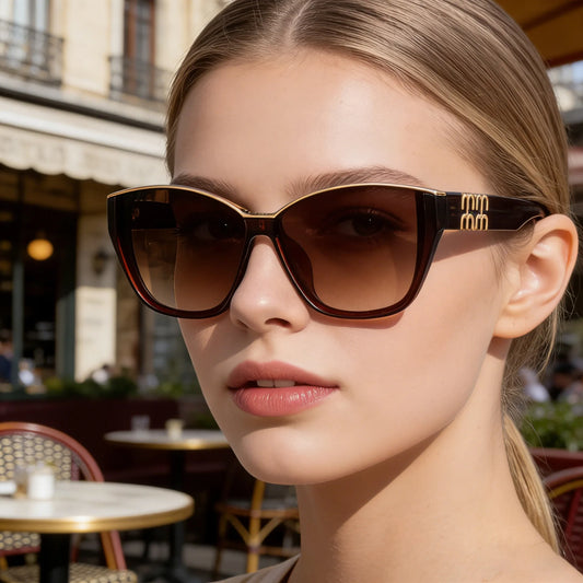 Cat Eye Sunglasses for Women — Metal Temple Detail, UV Shades