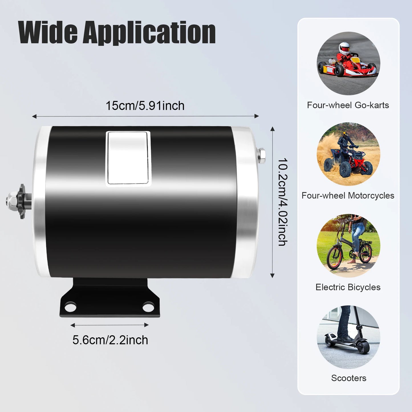 MY1020 1000W 36V Brushed DC Electric Motor For Mini Bike Quad Go-Kart E-Bike DIY
