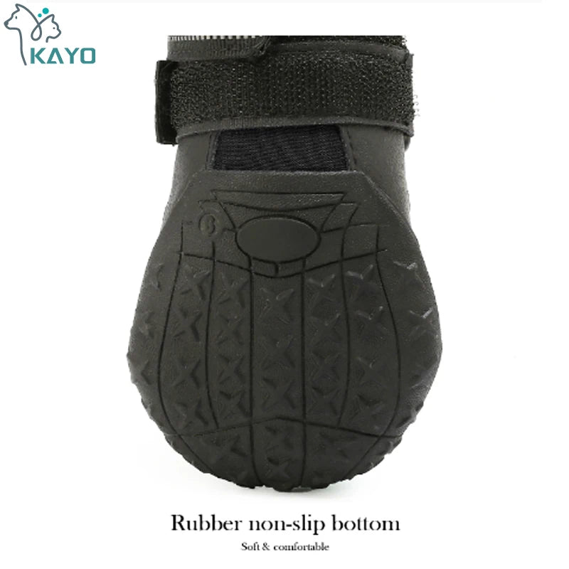 Reflective Anti-Slip Dog Boots 4-Pack - Rain and Snow Paw Protectors - photo 4