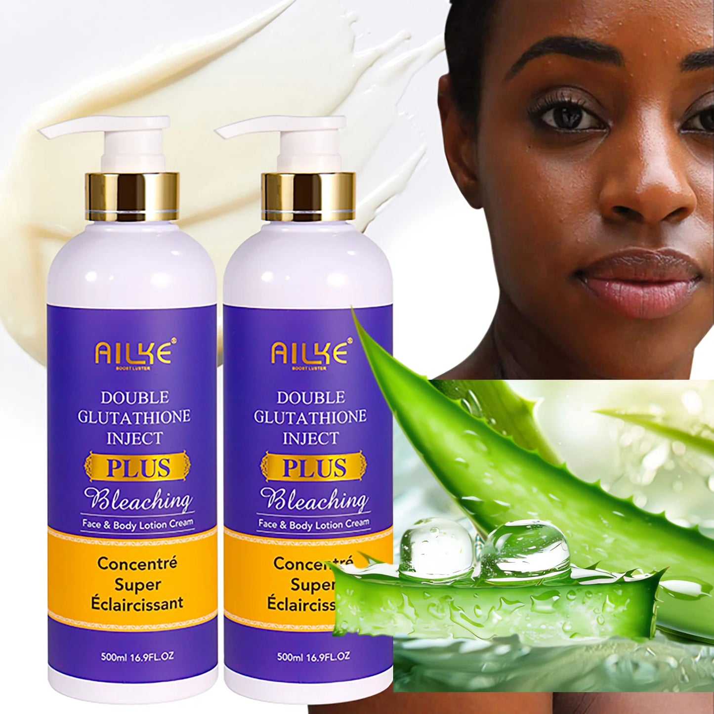 AILKE Skin Lightening Serum for Face and Body, with Double Glutathione, Day And Night Brightening Serum, Support Private Label