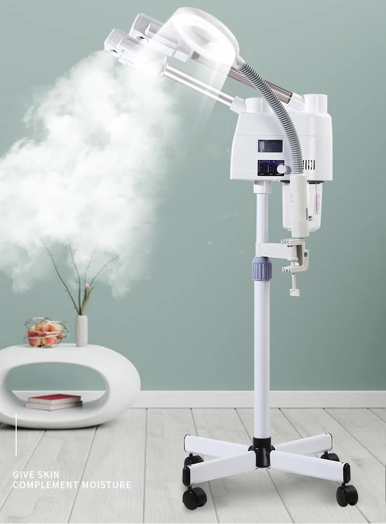 Beauty Salon Professional Facial Steamer Machine 3 in 1 with Magnifying Led Light