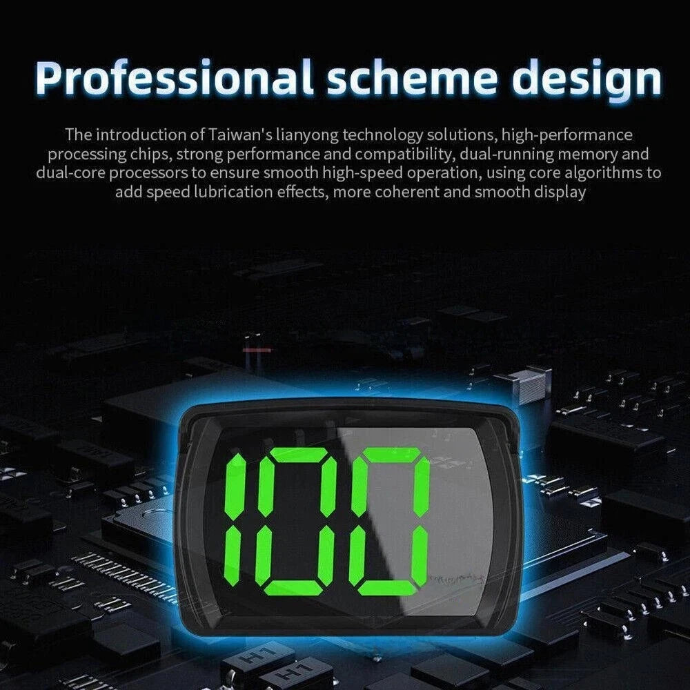 New Universal Car Head Up HUD Display GPS Digital Speedometer Dual Chips KMH MPH Reminder Meter HD LCD Display Plug Play