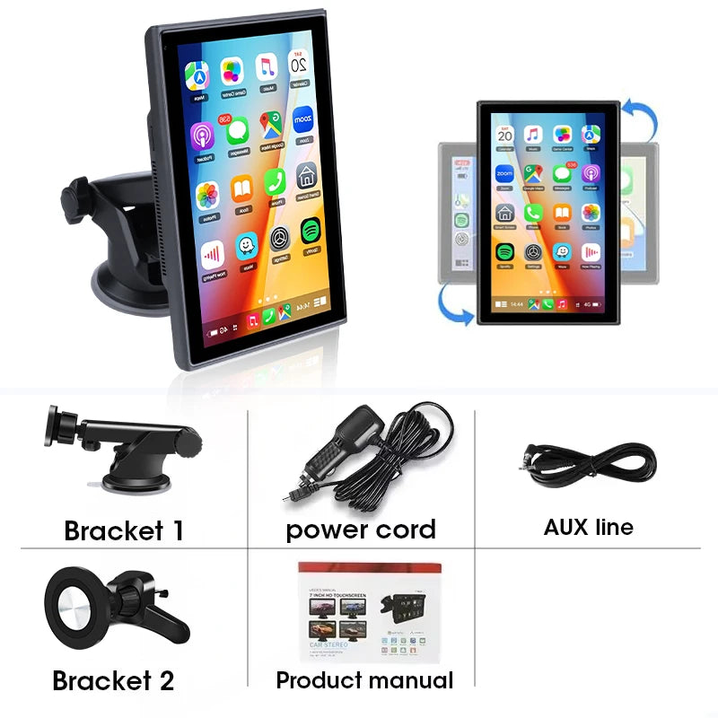 7" Portable Wireless CarPlay & Android Auto Display Screen