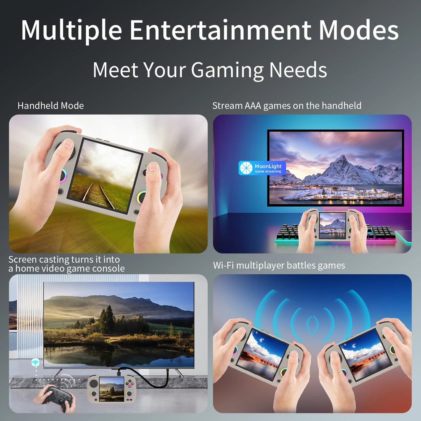 Anbernic RG CubeXX Retro Handheld Game Console 3.95 Inch IPS Screen 64 Bit Linux System With RGB Joystick Lighting HDMI-Support