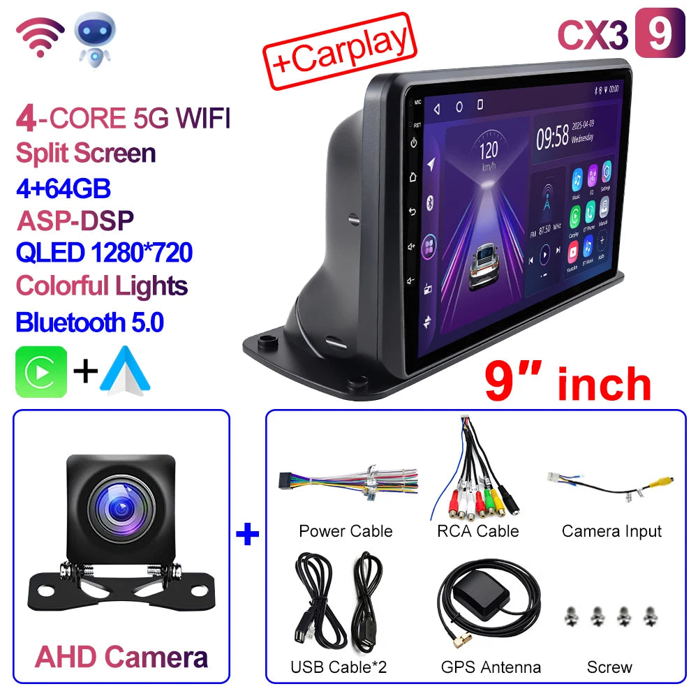 CAIXI 9"/10" Universal 2-DIN Android Car Stereo — CarPlay, GPS Navigation, Truck & Car Fit