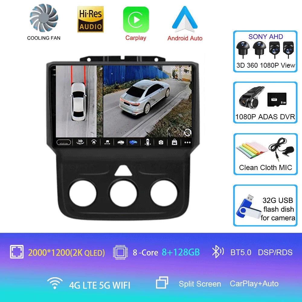 Android Car Radio Head Unit with GPS for Dodge Ram 1500/2500/3500 (2013-2018)
