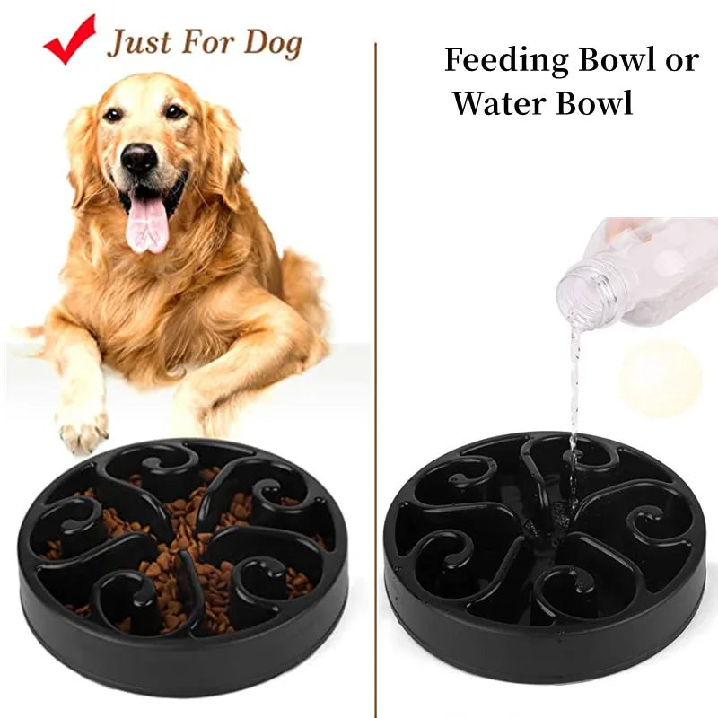 Round Maze Slow Feeder Dog Bowl - Non-Slip Puzzle Dish, 2 Sizes - photo 2