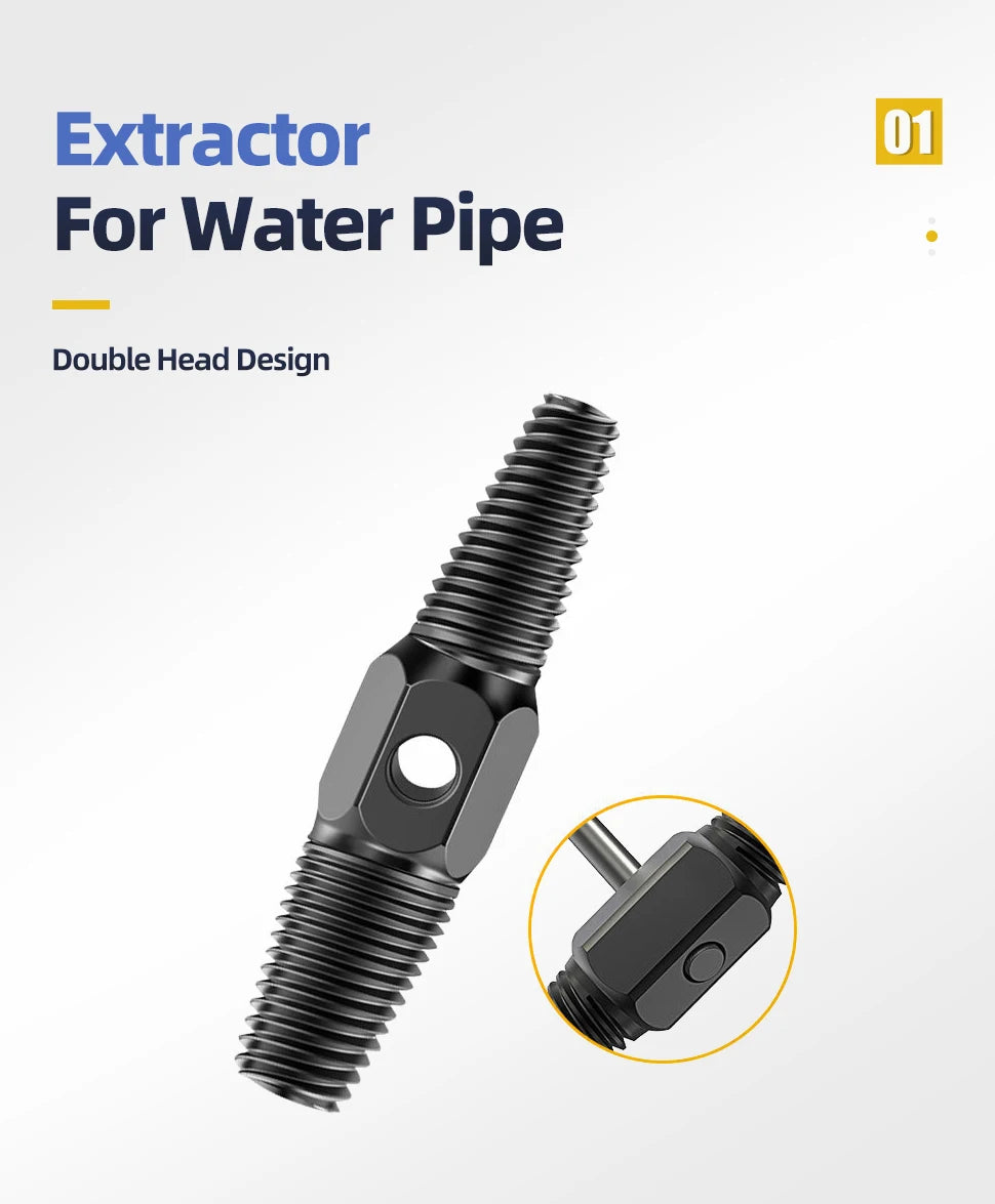 TOOLEYE Double Head Screw Extractor Drill Bits Set Damaged Water Pipe Broken Bolt Screws Remover Tools Valve Thread Repair Taps