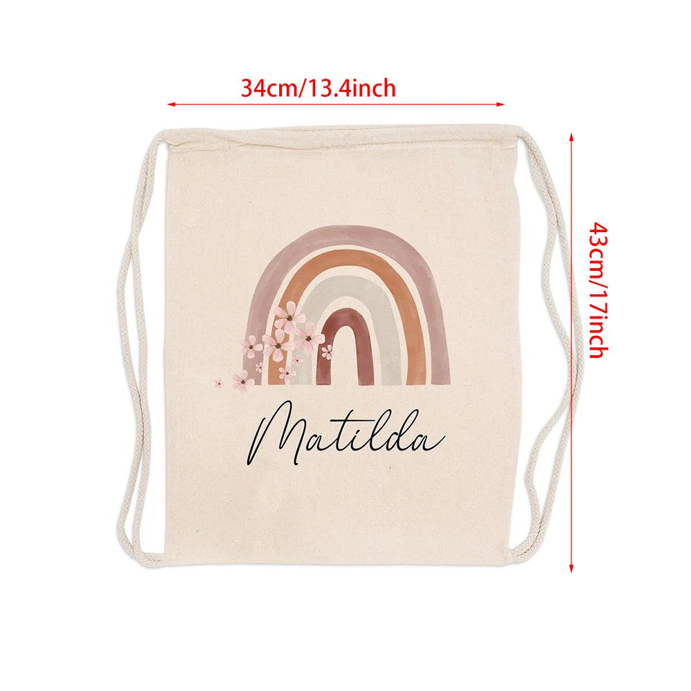 Personalized Goodie Bag Children Gym Bag Change of Clothes Drawstring Backpack Kindergarten Gift Back To School Party Decoration