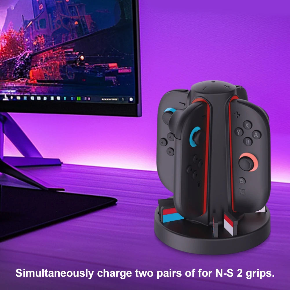 Controller Charger Dock for Nintendo Switch 2 Joycons Charging Stand Station for Nintendo Switch Accessories Support 4 Joy-con