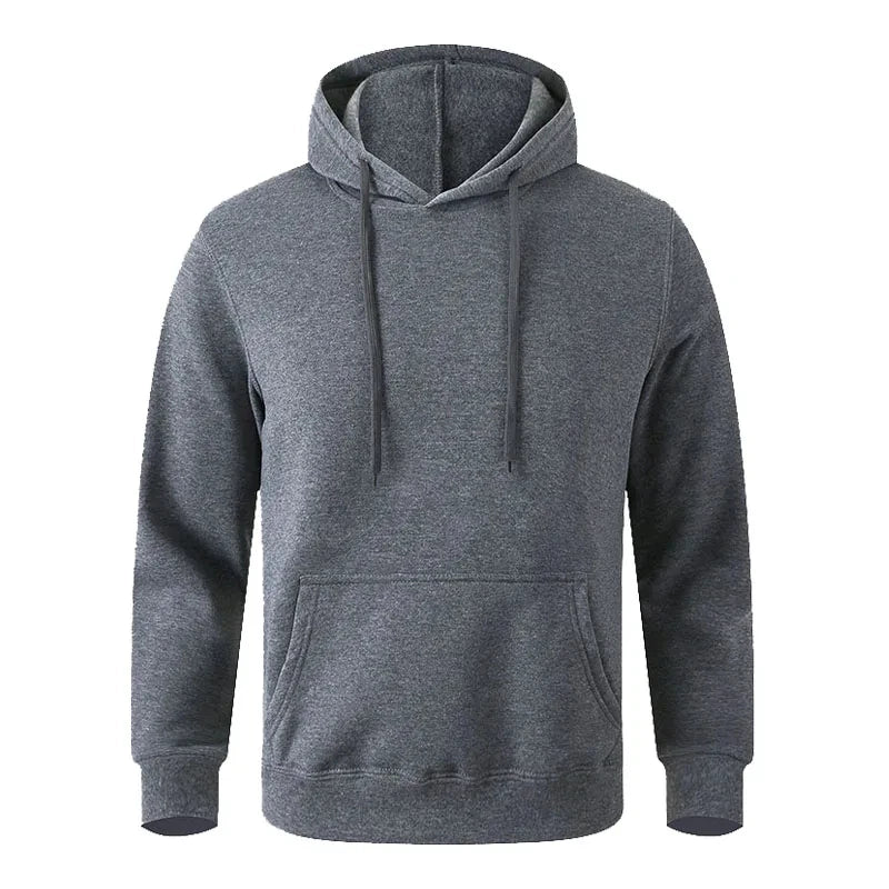 Unisex Minimalist Fleece Hoodie - Casual Black and White Pullover - photo 4